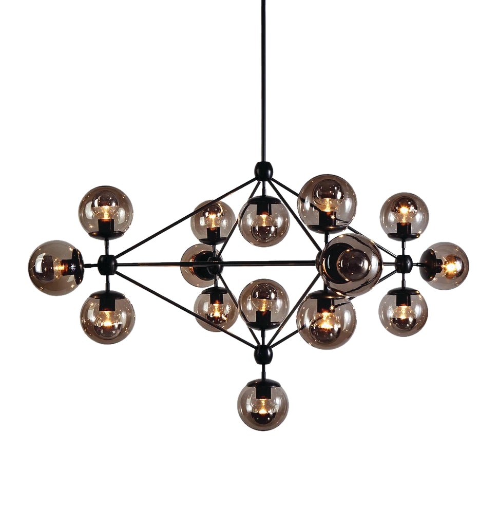 Modo Chandelier, 4 Sided 15 Globe