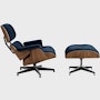 Eames Lounge & Ottoman  - Walnut,  Mohair Supreme,  Aviator