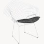 Bertoia Diamond Chair,  White,  Seat Pad,  Prestini,  Black and White