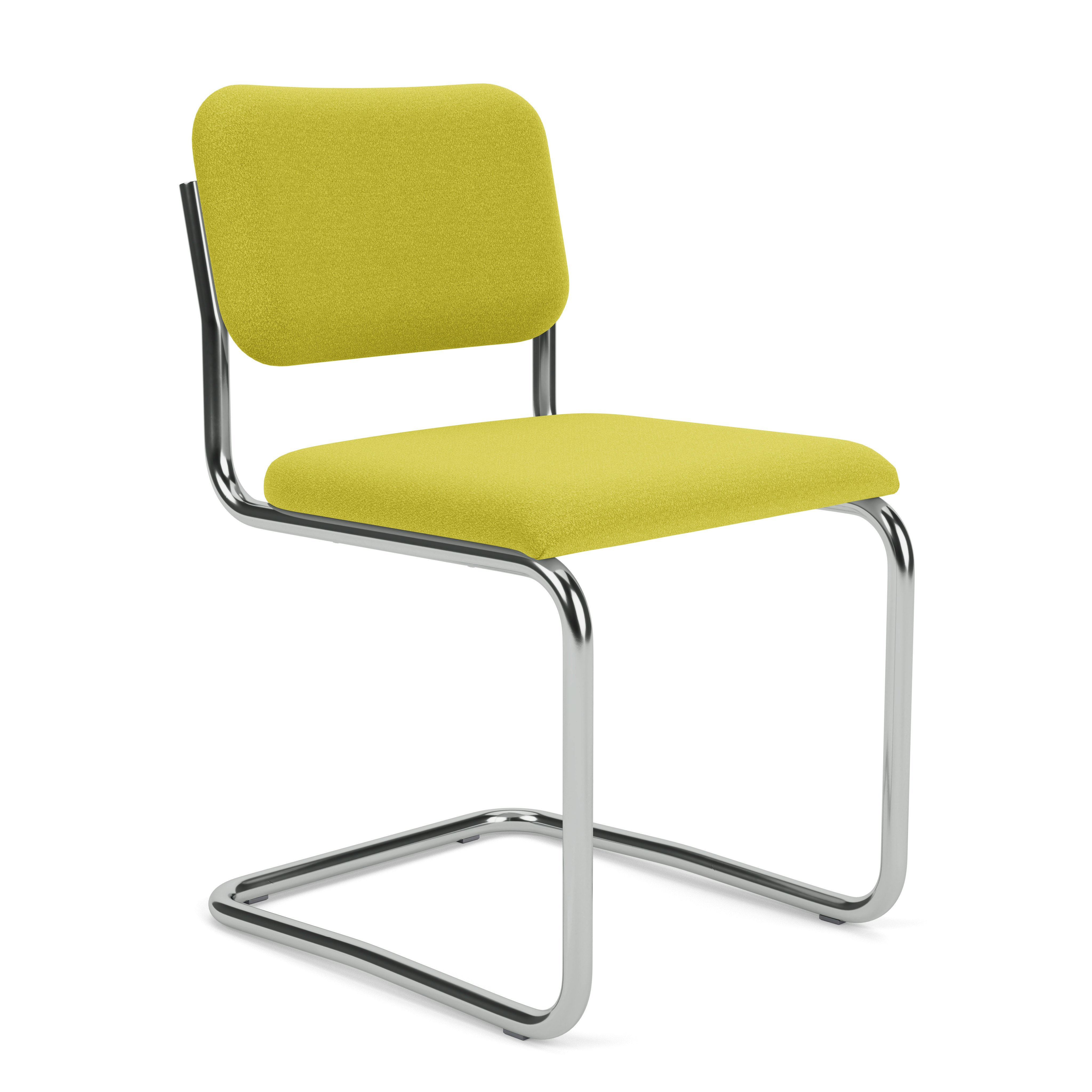 Cesca Armchair, Fully Upholstered, Upholstered Seat, Volo Leather, White