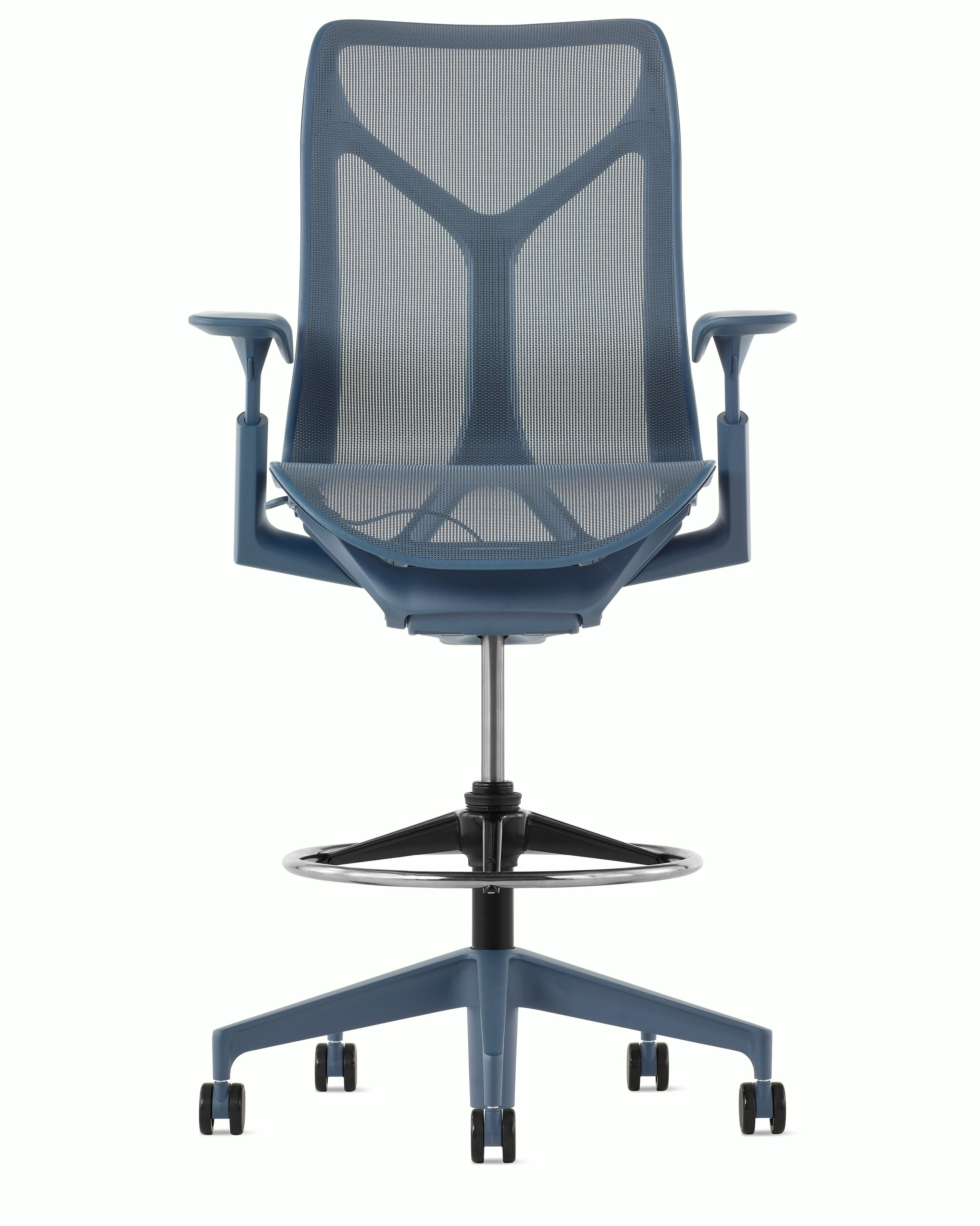 Cosm stool with height-adjustable arms