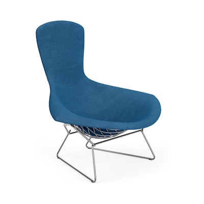 Bertoia Bird Lounge Chair, Polished Chrome, Full Cover, Crossroads, Ocean Bertoia Bird Lounge Chair, Polished Chrome, Full Cover, Crossroads, Ocean