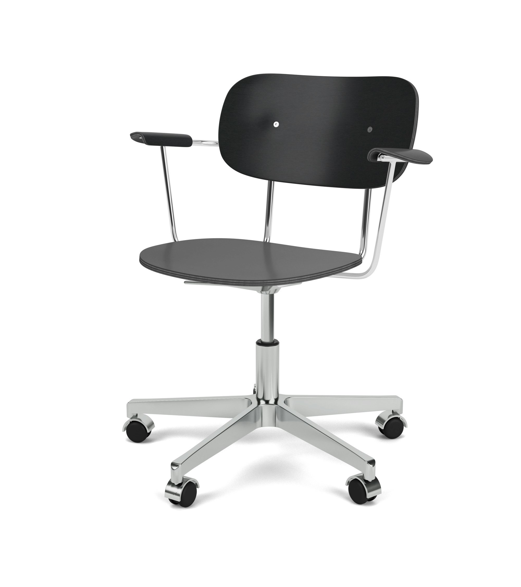 Co Veneer Task Chair in Black and Aluminum