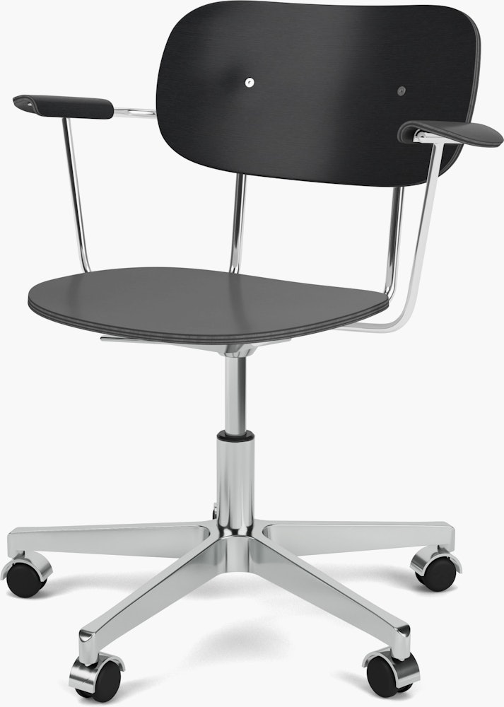 Co Veneer Task Chair in Black and Aluminum