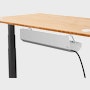 Fully Cable Management Tray, White Tray and Bamboo Desk