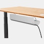 Fully Cable Management Tray, White Tray and Bamboo Desk