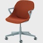 Angle view of Glacier Zeph Chair with a cayenne unibody