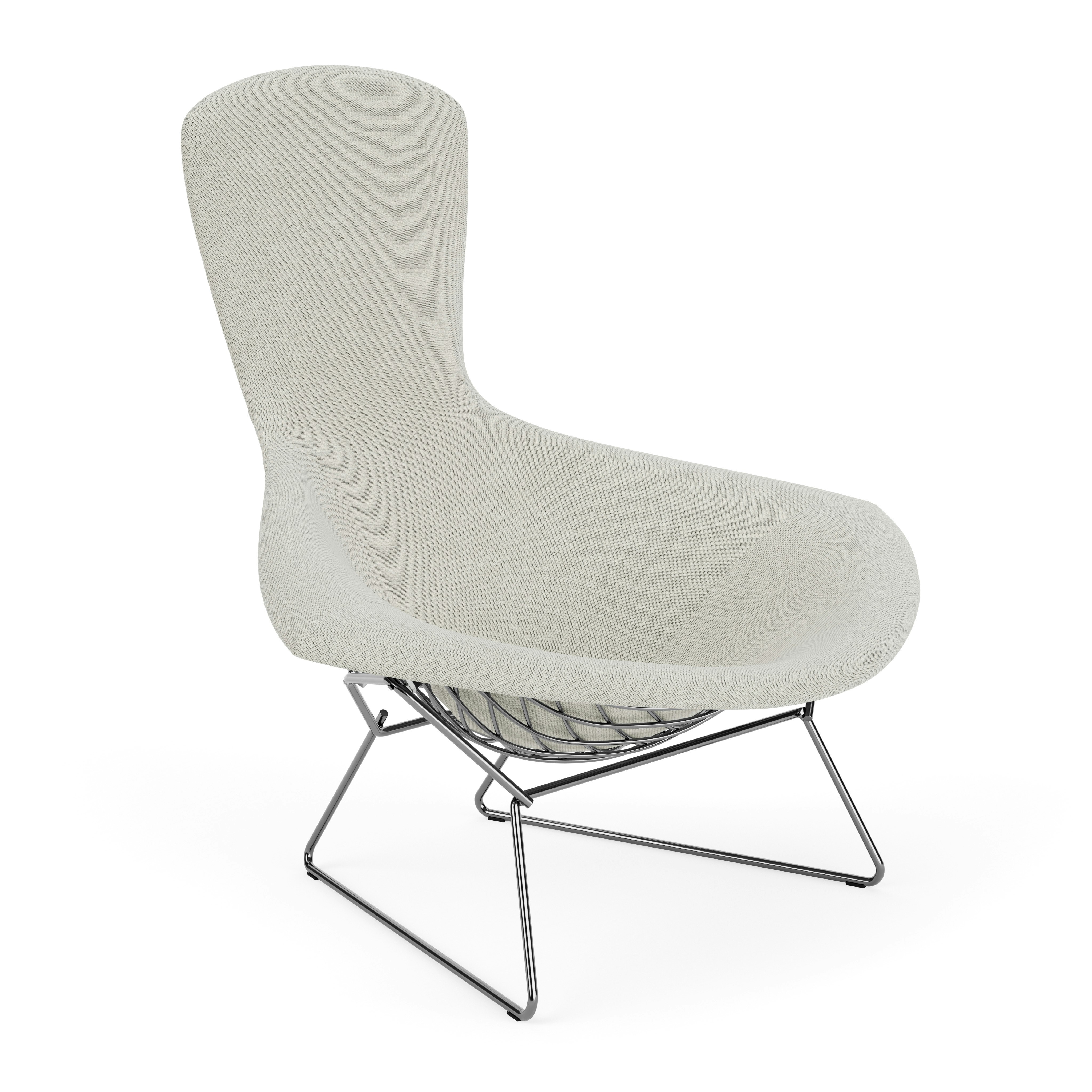 Bertoia Bird Lounge Chair, Polished Chrome, Full Cover, Crossroads, Gravel
