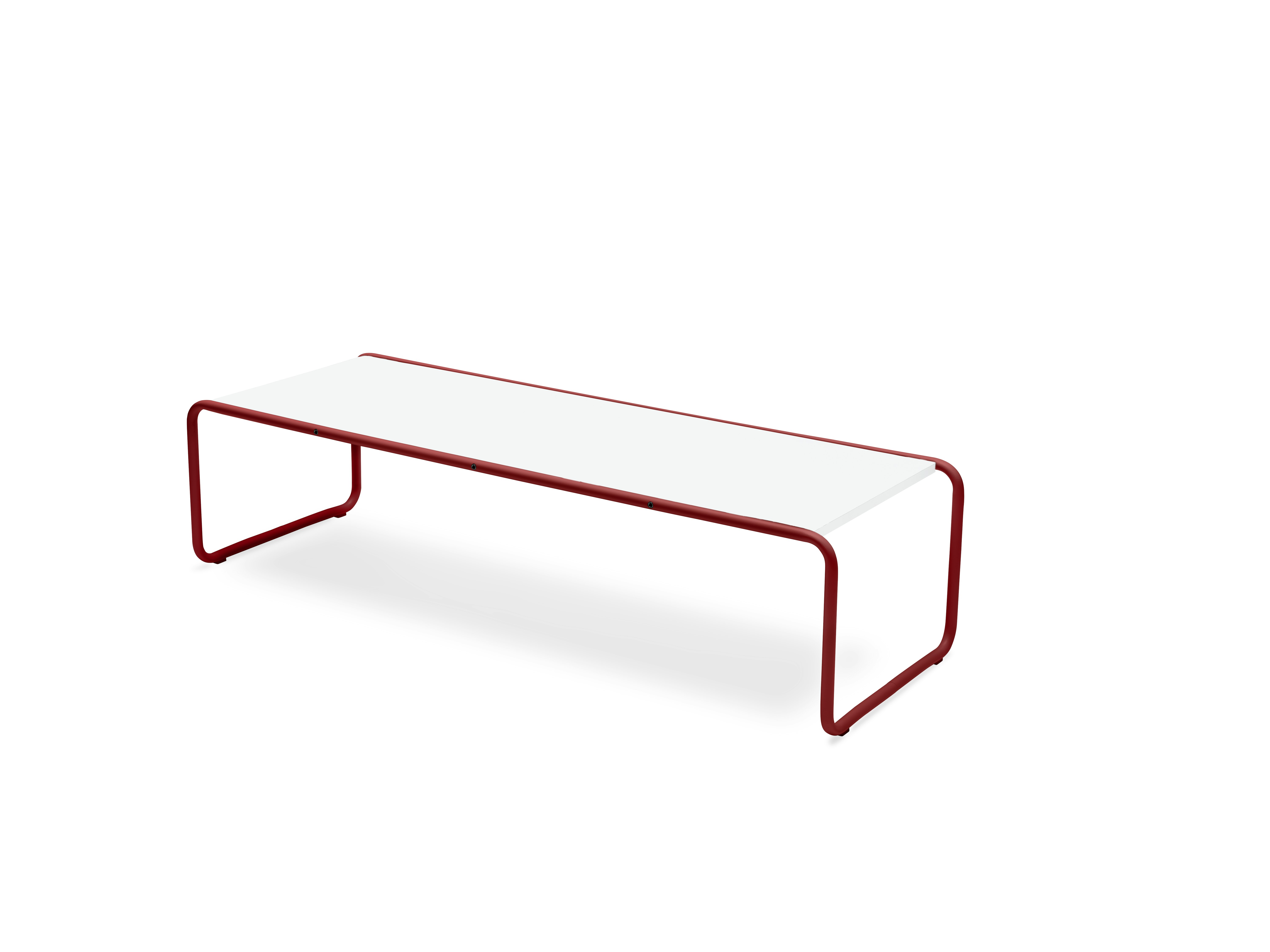 Laccio Table - Large,  White,  Matte Red