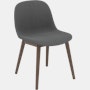 Fiber Dining Chair - Side Chair,  Remix,  163 Dark Grey,  Dark Stained Oak