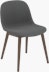Fiber Dining Chair - Side Chair,  Remix,  163 Dark Grey,  Dark Stained Oak