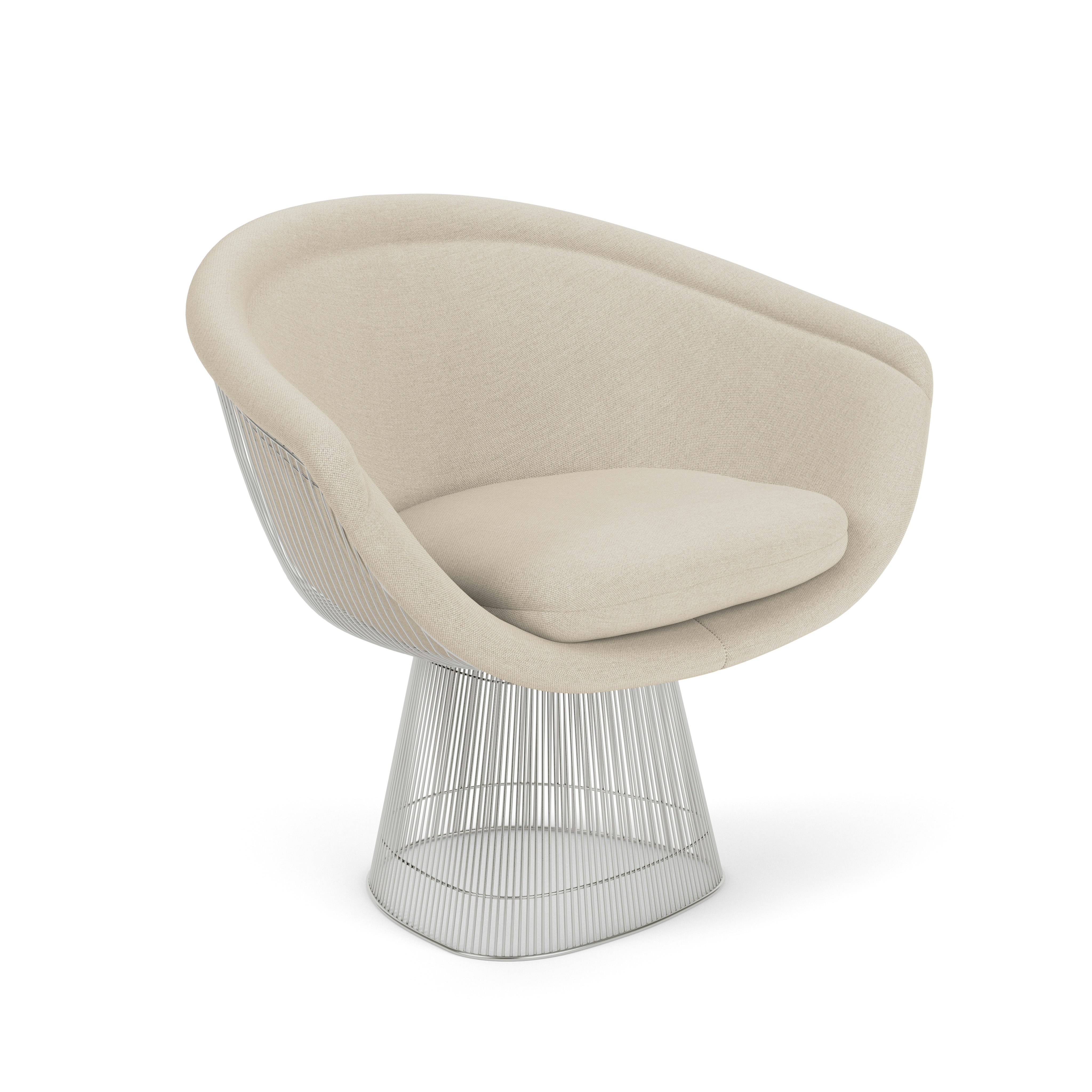 Platner Lounge Chair - Polished Nickel,  Hourglass,  Sandbar