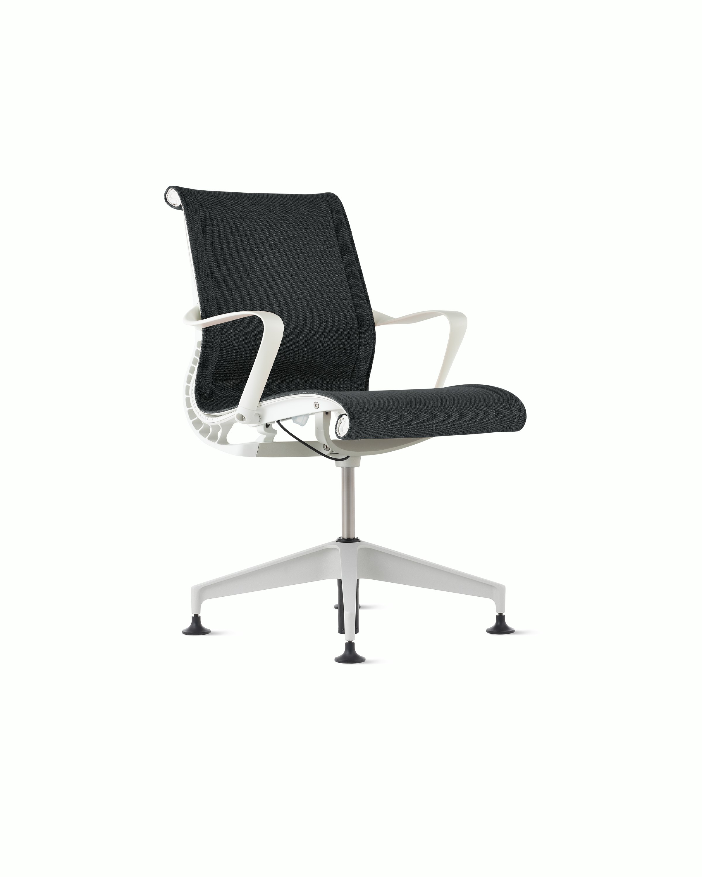 Setu Side Chair in Meld Panda with silver alloy base
