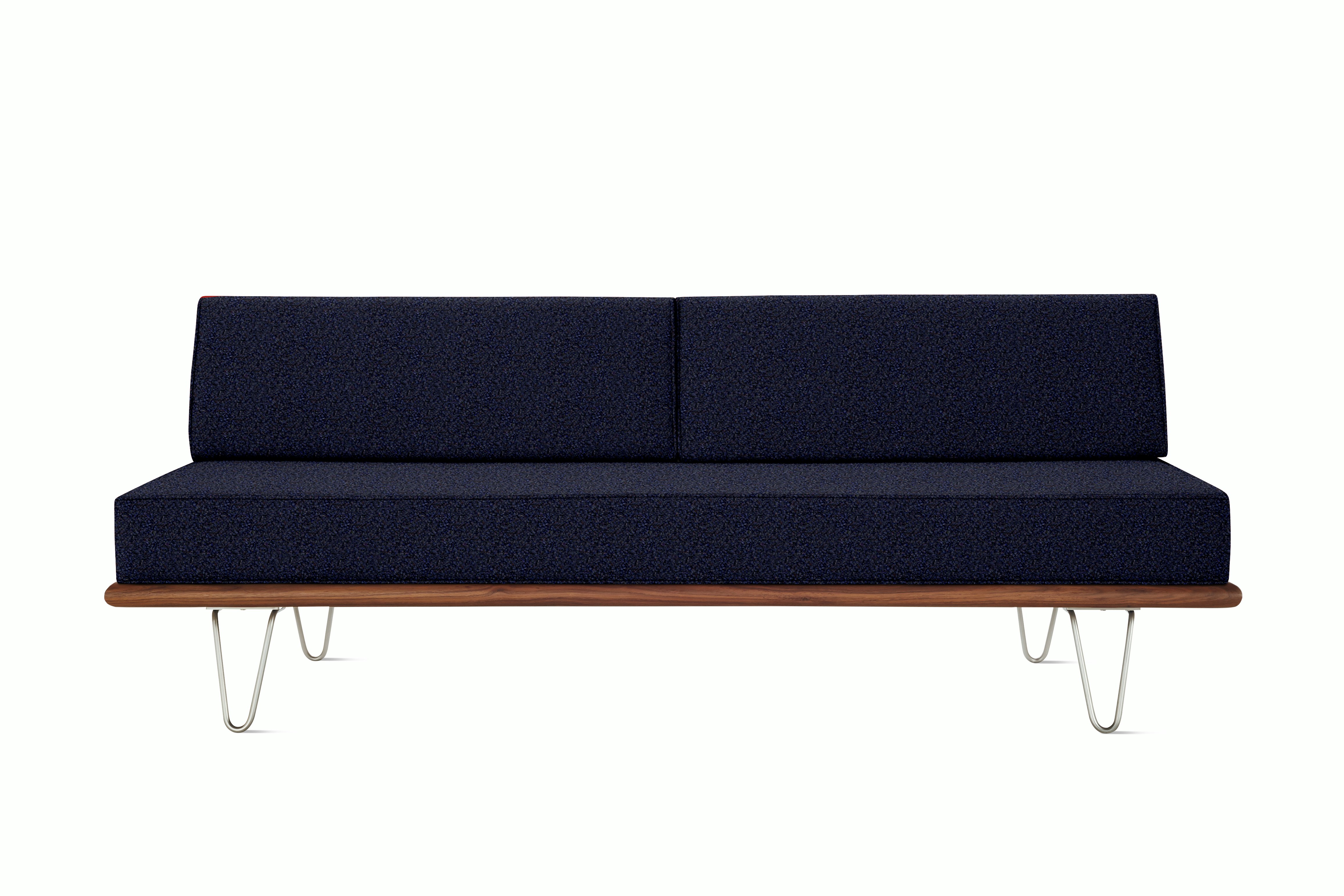 Nelson Daybed - Back Bolster,  Walnut,  Whim,  Navy,  Hairpin