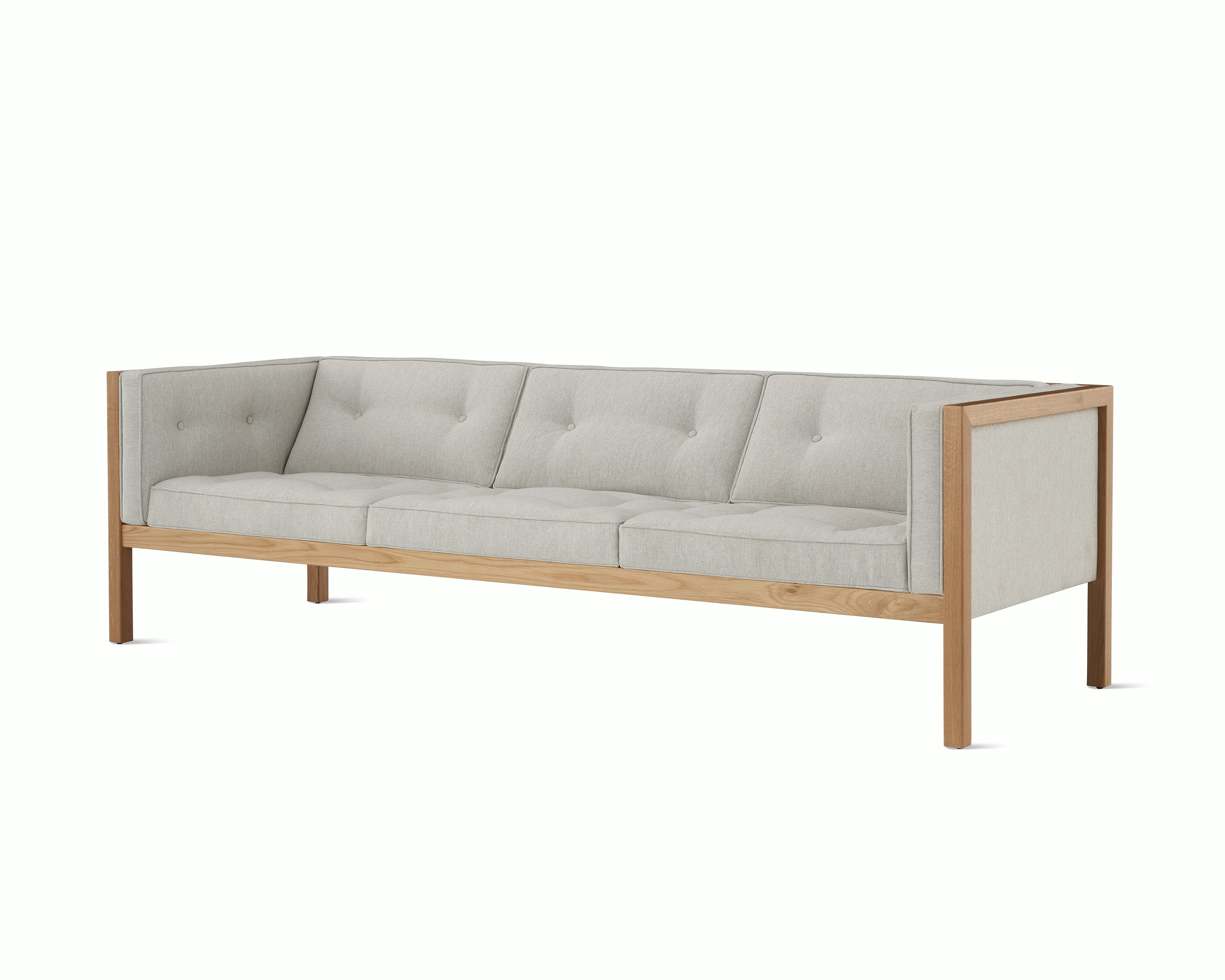 Nelson Cube Armchair in mode textile and oak