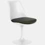 Saarinen Tulip Side Chair - Side Chair, Seat Cushion, Swivel, Volo Leather, Arbor Shade, White
