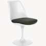 Saarinen Tulip Side Chair - Side Chair, Seat Cushion, Swivel, Volo Leather, Arbor Shade, White