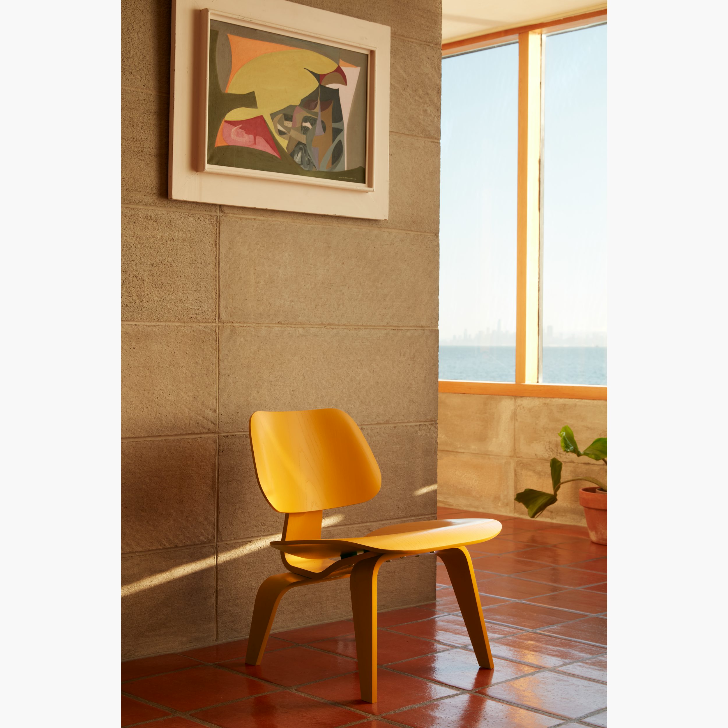 Eames Molded Plywood Lounge Chair Wood Base (LCW), Non Upholstered