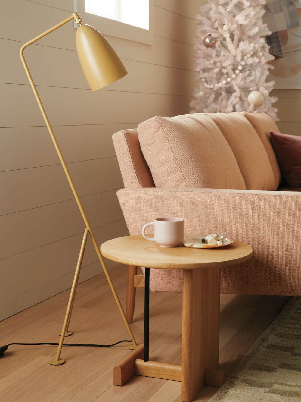 Raleigh Sofa, Grasshopper Floor Lamp and Koku Side Table - Holiday Version