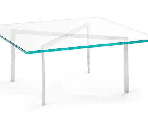 Glass Barcelona Coffee Table with stainless steel base