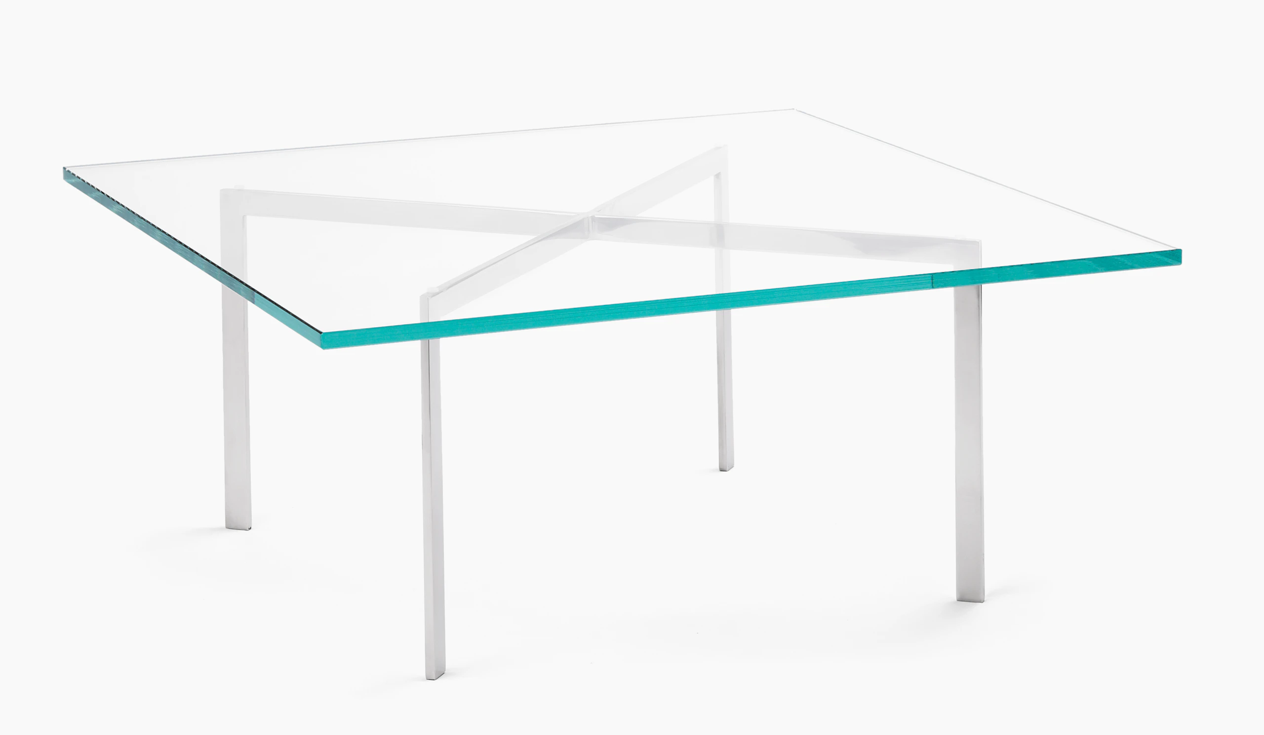 Glass Barcelona Coffee Table with stainless steel base
