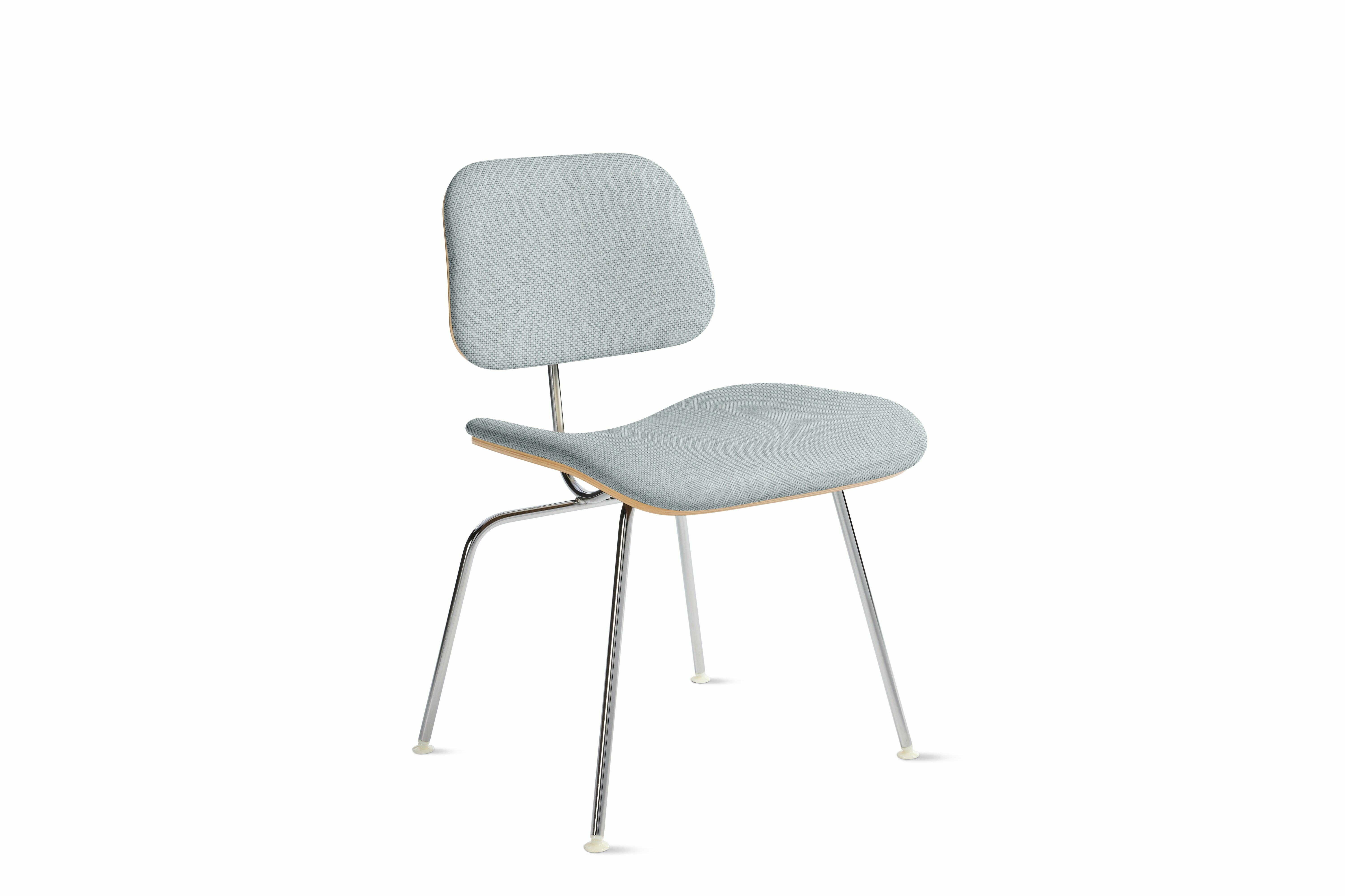 Eames Molded Plywood Dining Chair Metal Base (DCM), Upholstered