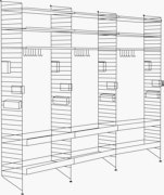 String Kitchen Shelving 34 Chef/Stemware/Sommelier - 3 Bays - 32" Wide Shelves