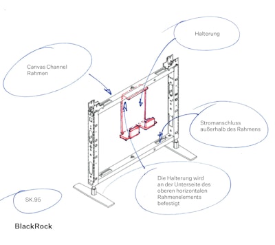 Ein Designentwurf des Projektteams von BlackRock mit handschriftlichen Notizen