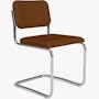 Cesca Upholstered Side Chair,  Fully Upholstered in Puff Bronze,  Polished Chrome