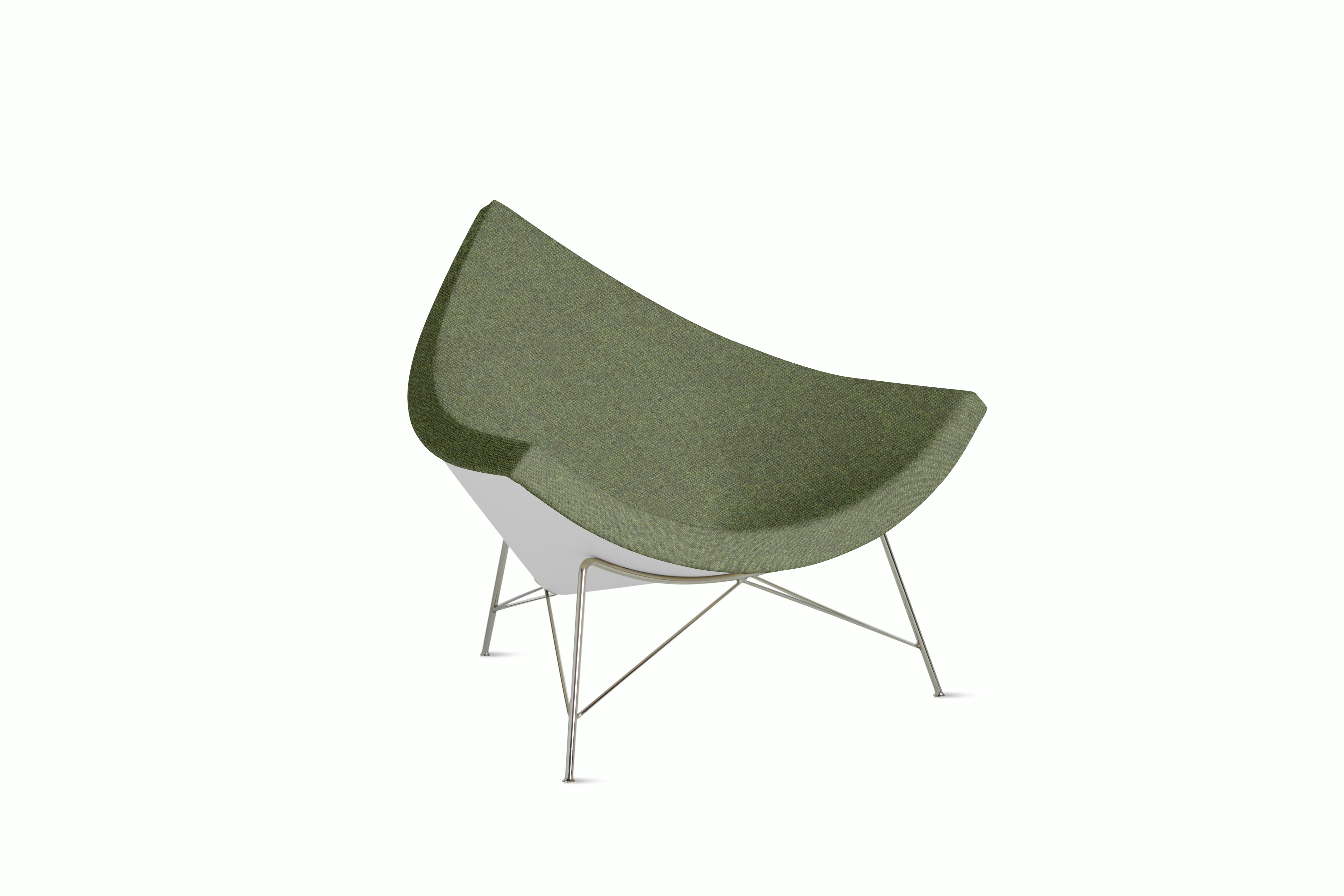 Nelson Coconut Chair in Beck 030 Woodlet with Chrome Base