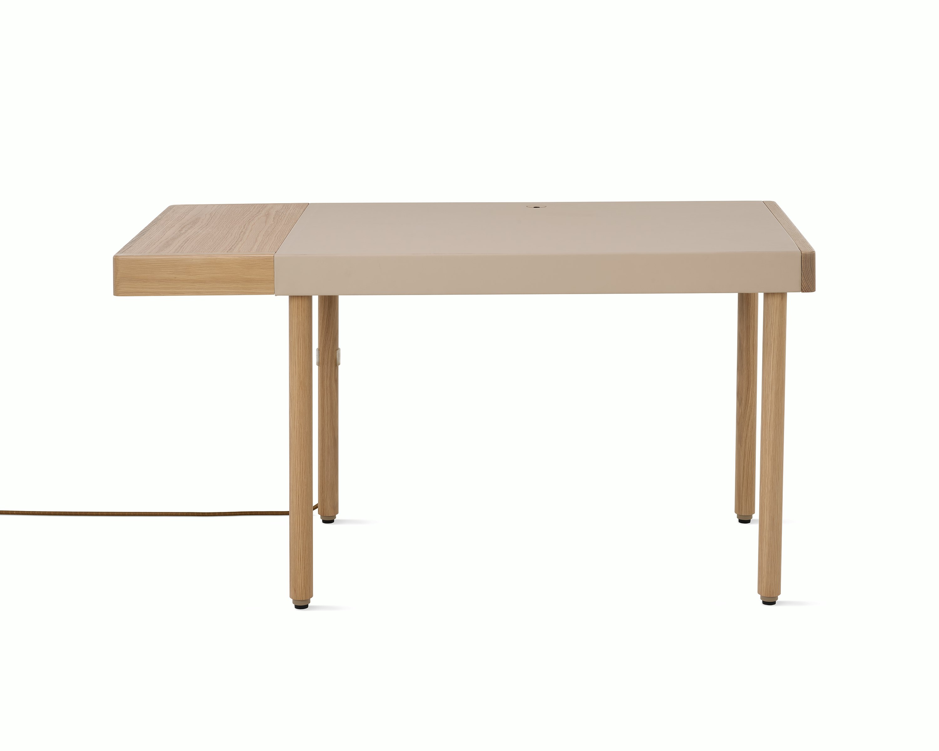 New Canaan Leatherwrap Sit-to-Stand Desk, Left Drawer