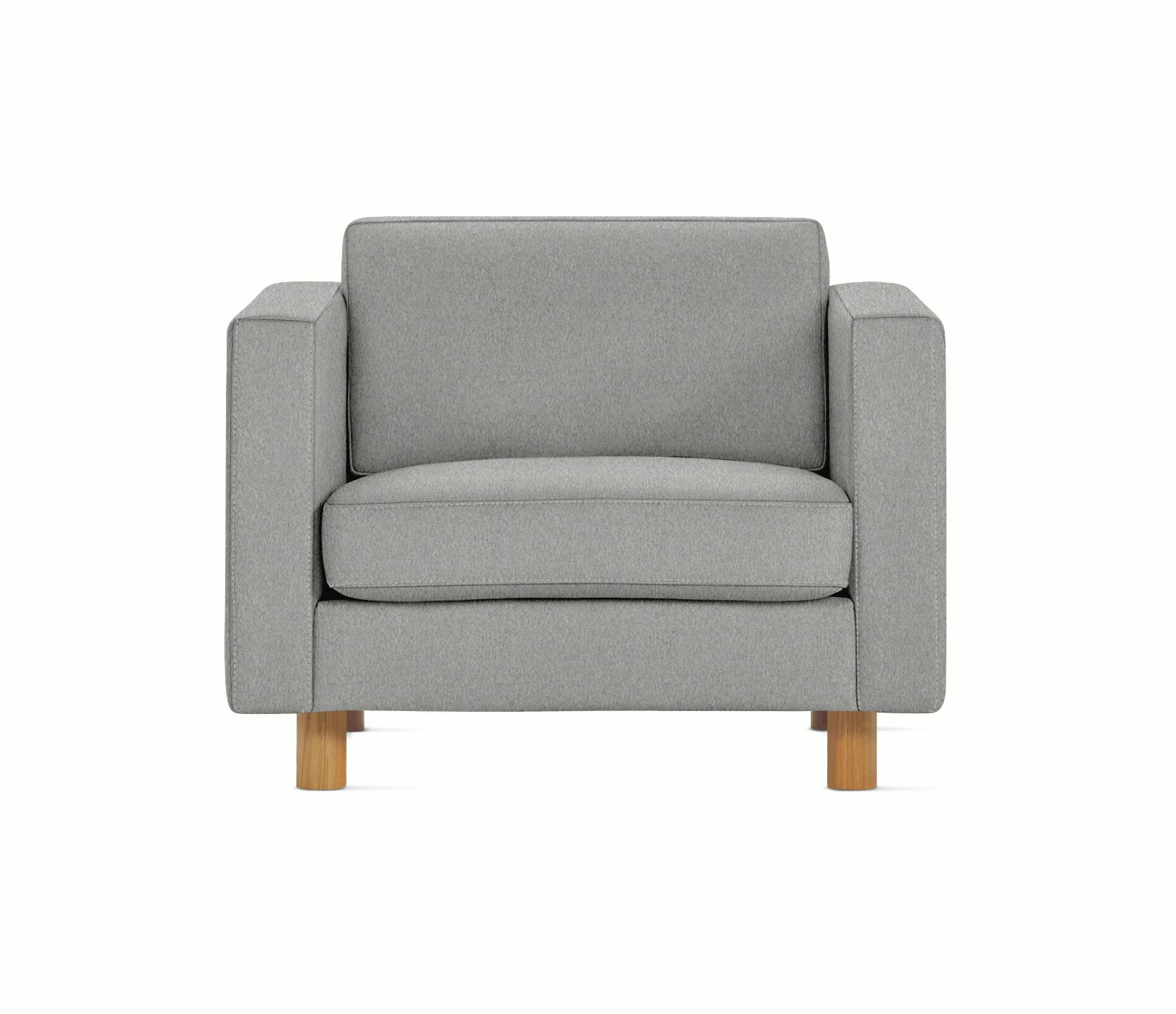 Lispenard Arm Chair in  warm heathered grey color with 4" legs.
