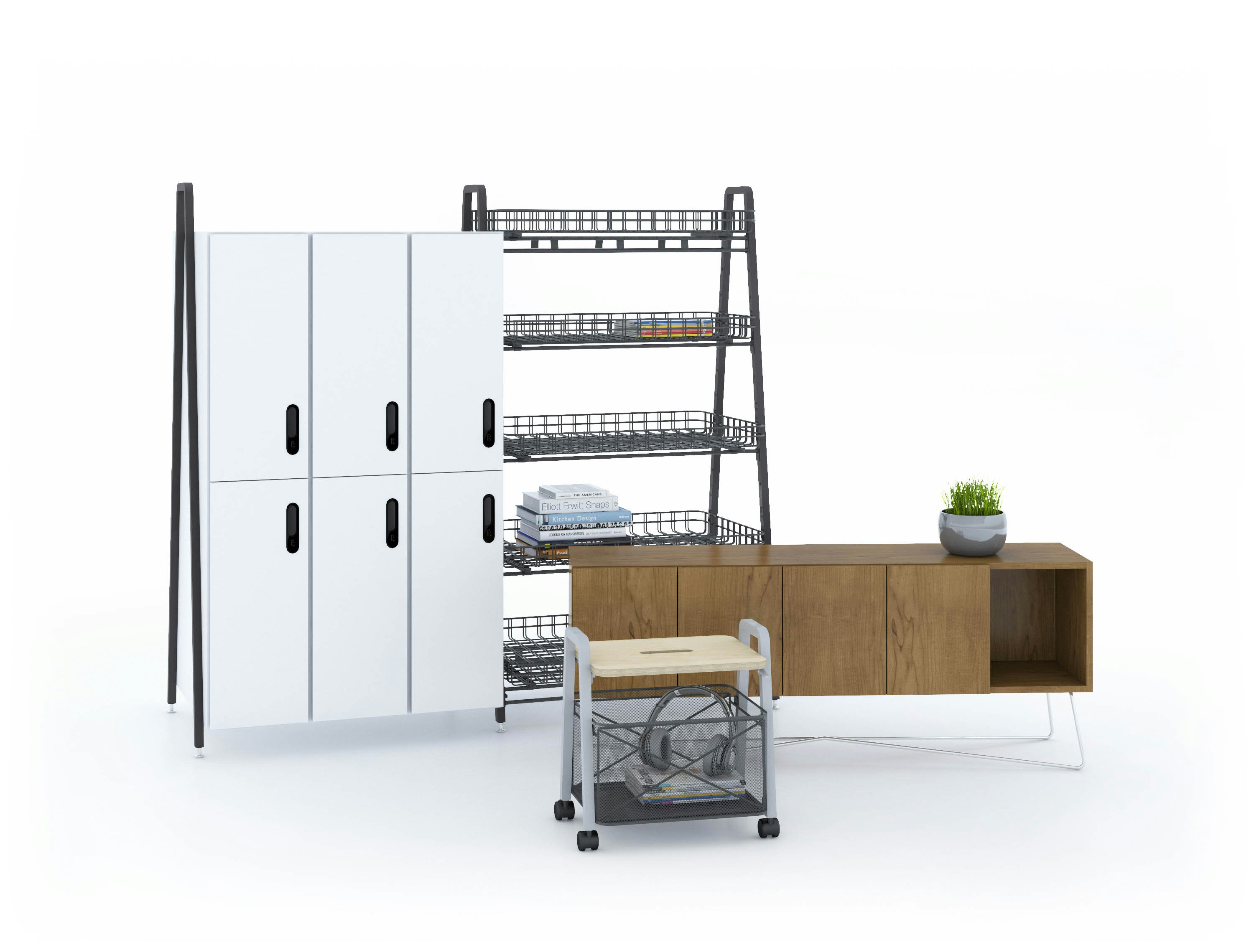 rockwell mobile credenza locker lockers modular storage cart personal