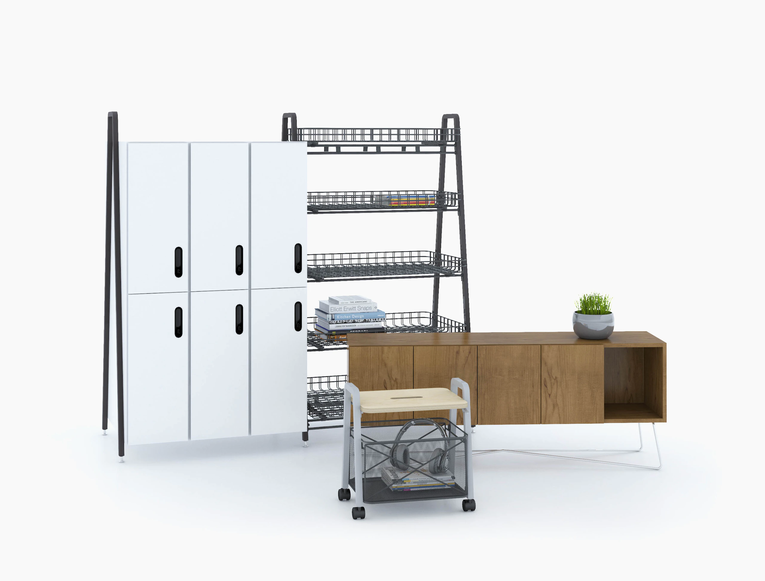 rockwell mobile credenza locker lockers modular storage cart personal