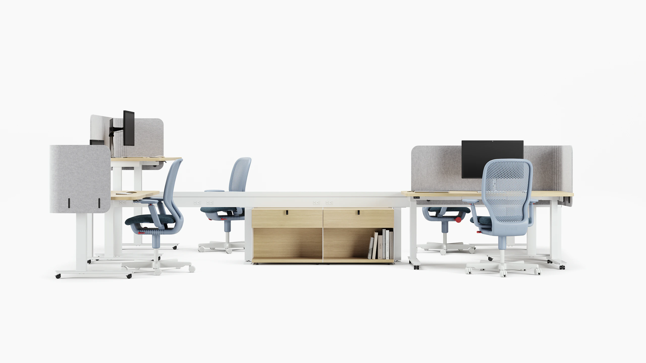 Four Assigned Workstations with Lev Tables and Antenna Beam Storage