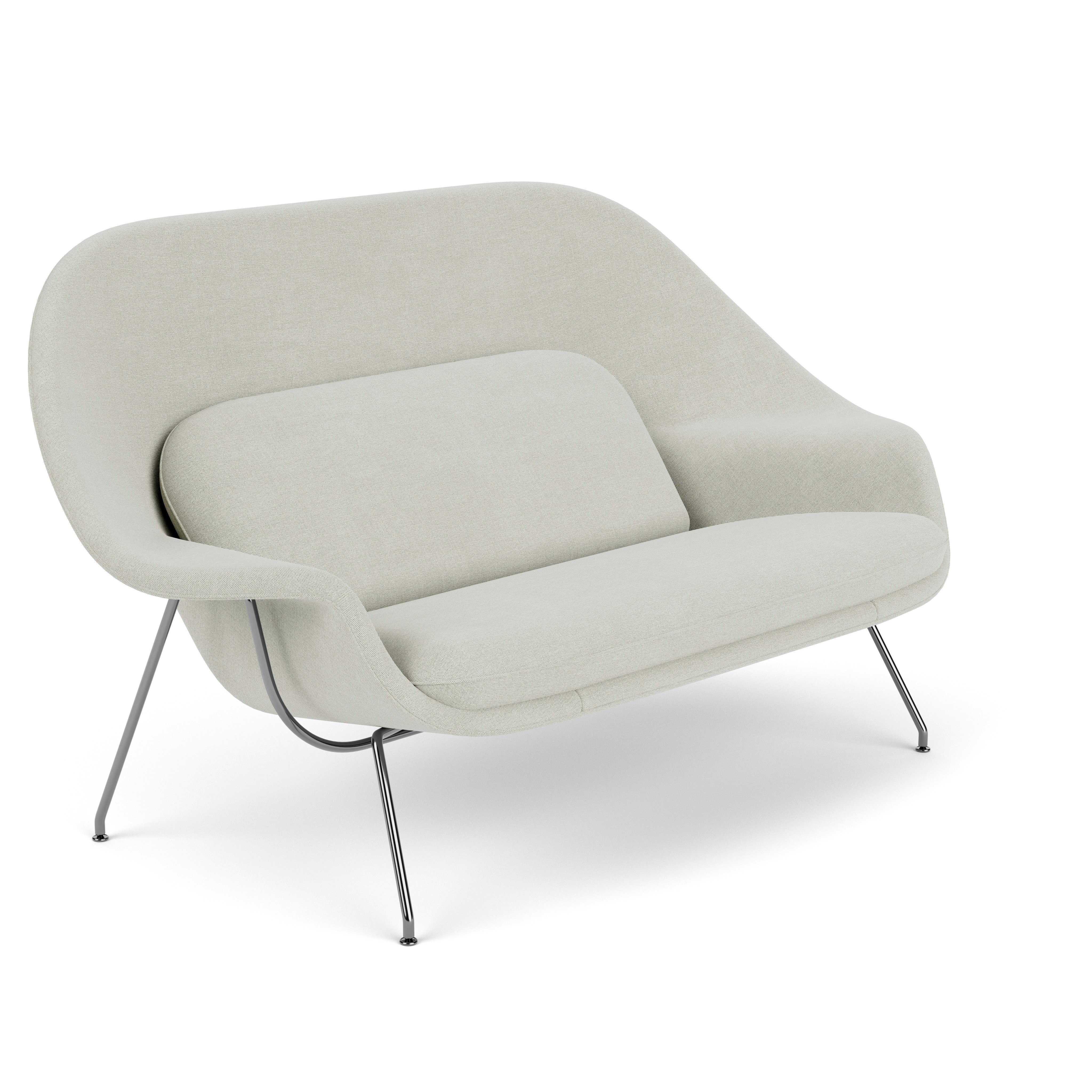 Womb Settee - Crossroad,  Gravel,  Chrome