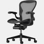 Aeron Onyx, basic back support, with no tilt limiter and adjustable arms