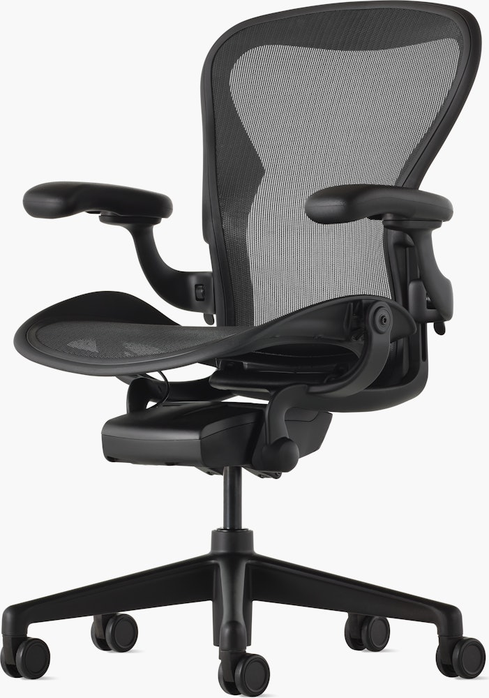 Aeron Onyx, basic back support, with no tilt limiter and adjustable arms