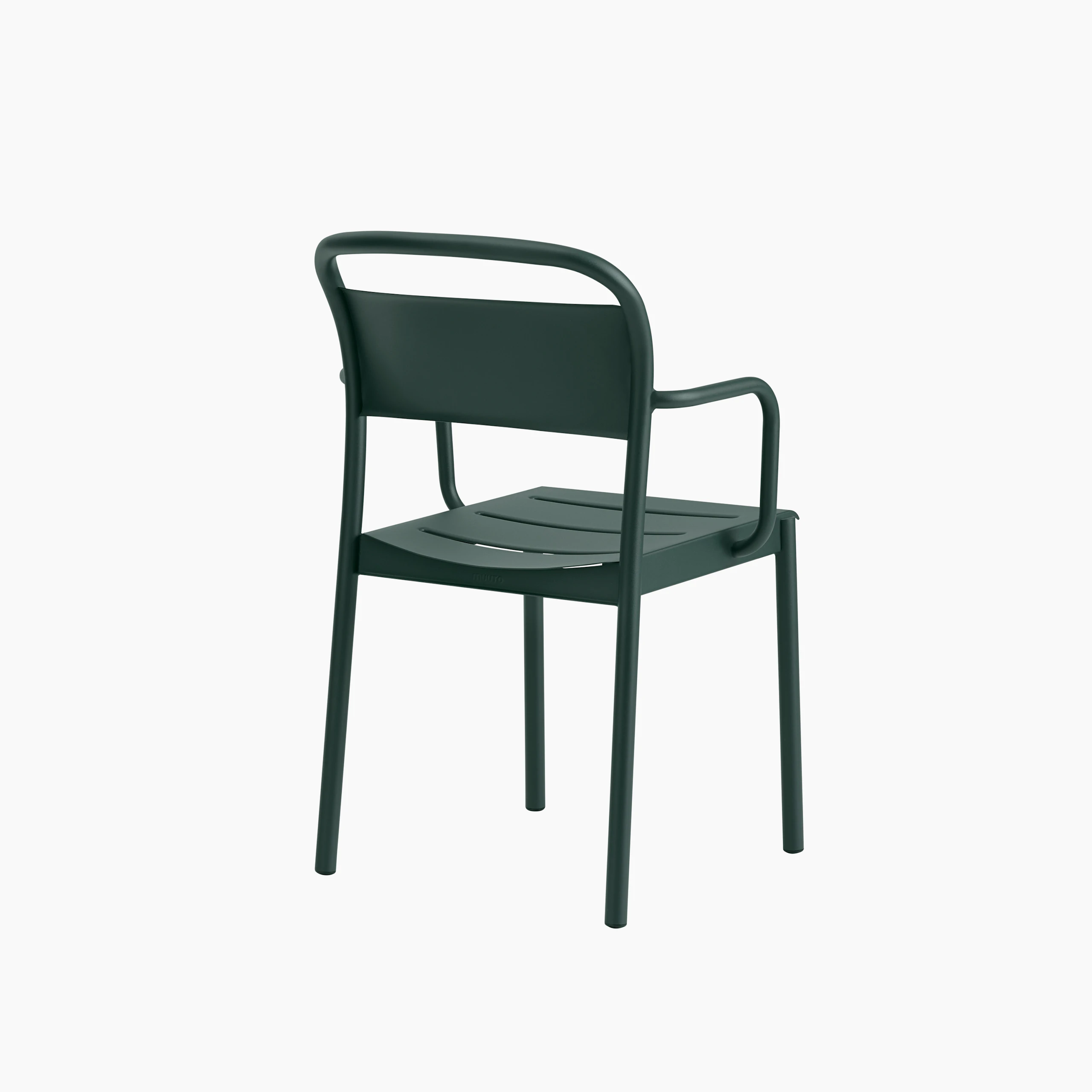 Linear steel armchair dark green angle Muuto