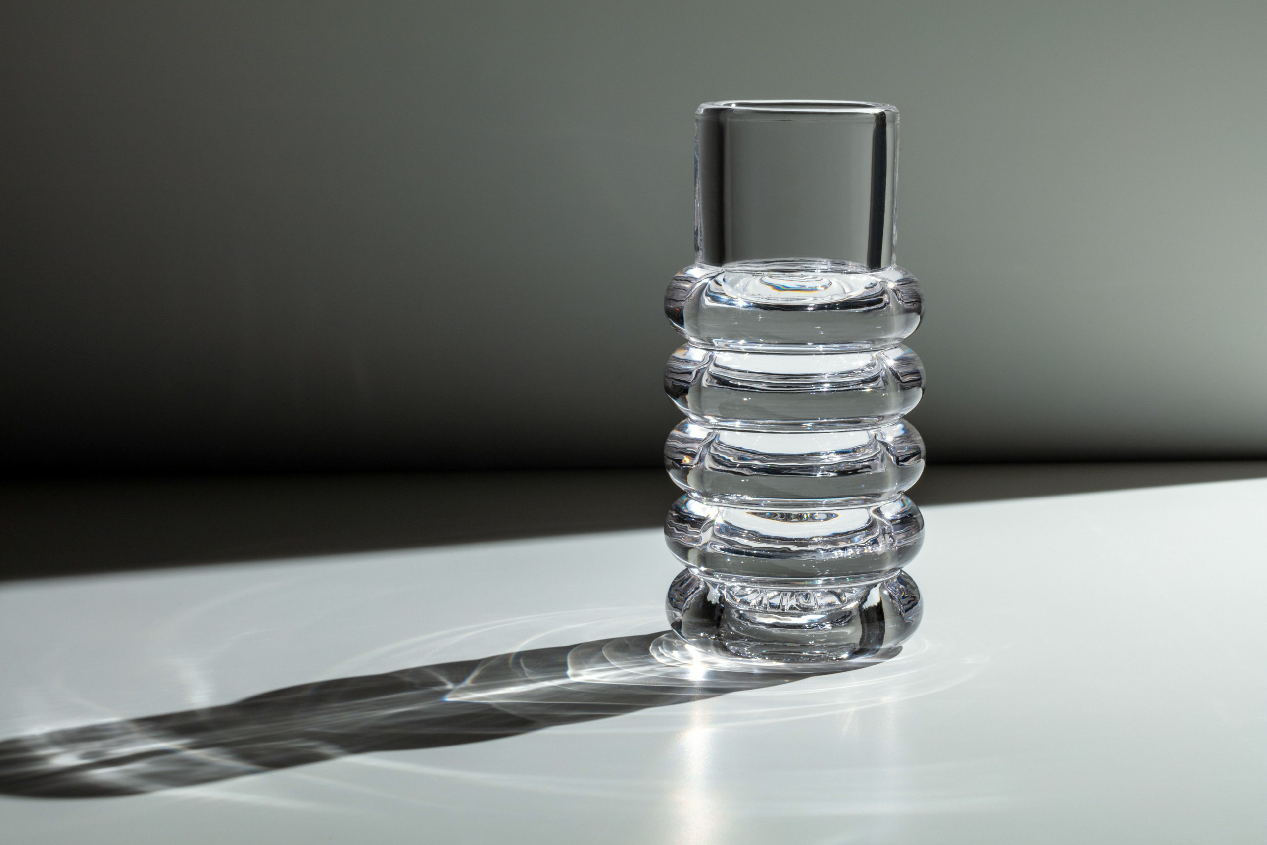 Press Stem Vase - Glass