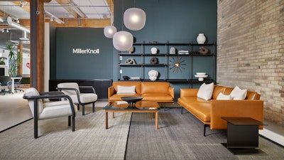 An interior view of the Knoll Toronto showroom featuring Florence Knoll Lounge Seating