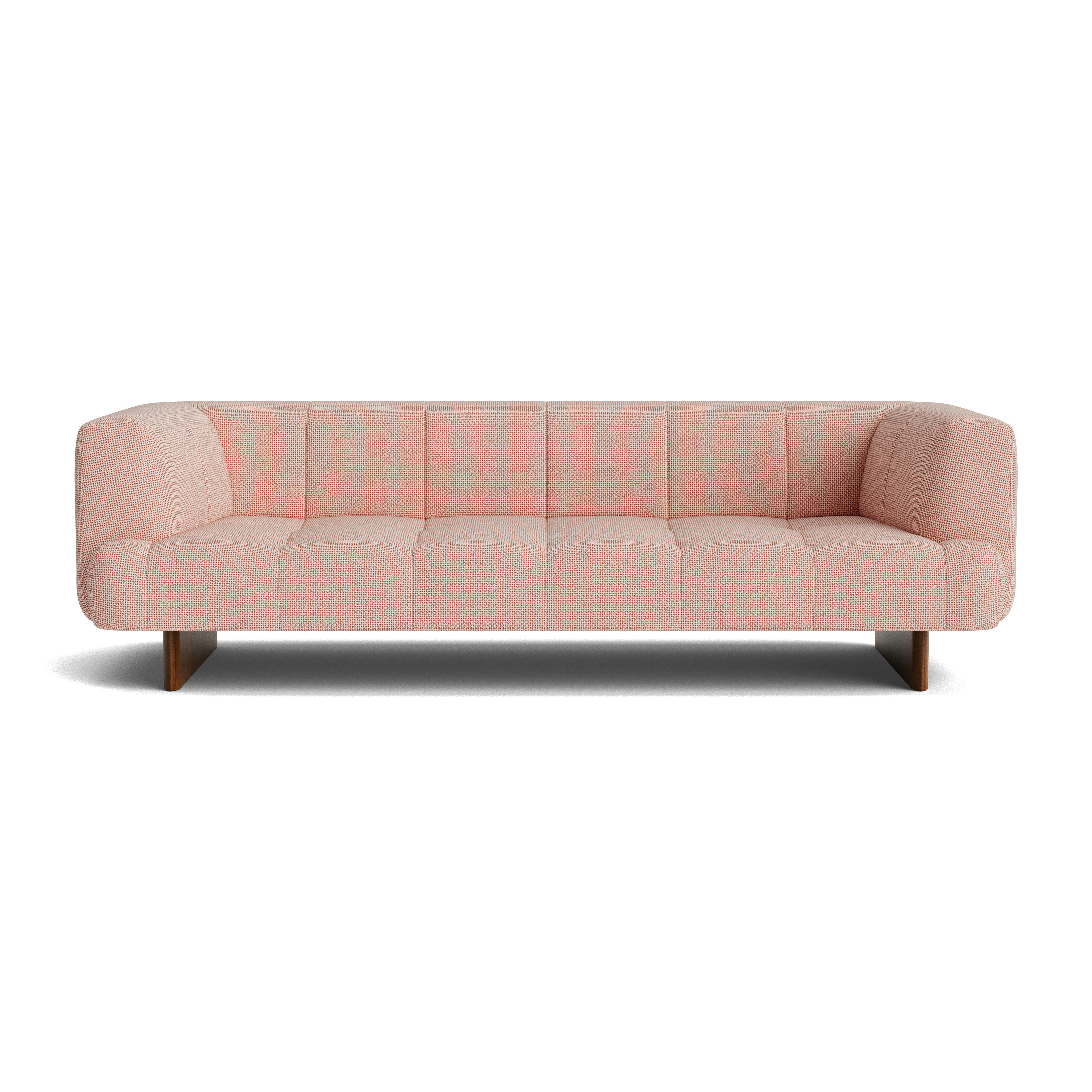Quilton Lift Sofa - 3-Seat Sofa, Tartaglia, 861 Red White, Lacquered Walnut