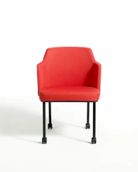 casters side seating mobile upholstered 4-leg 4 leg