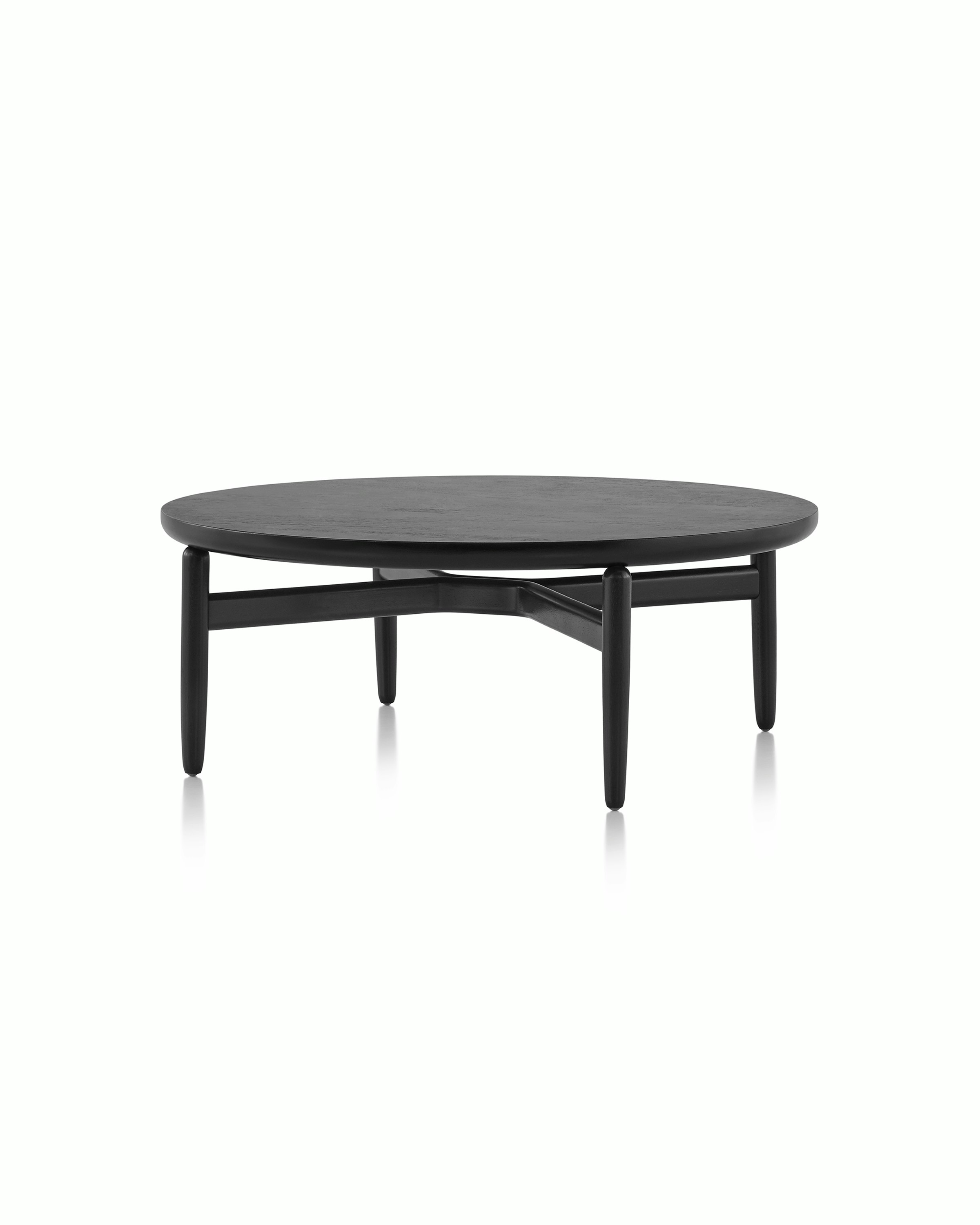 A Reframe Round Table in Ebony ash.