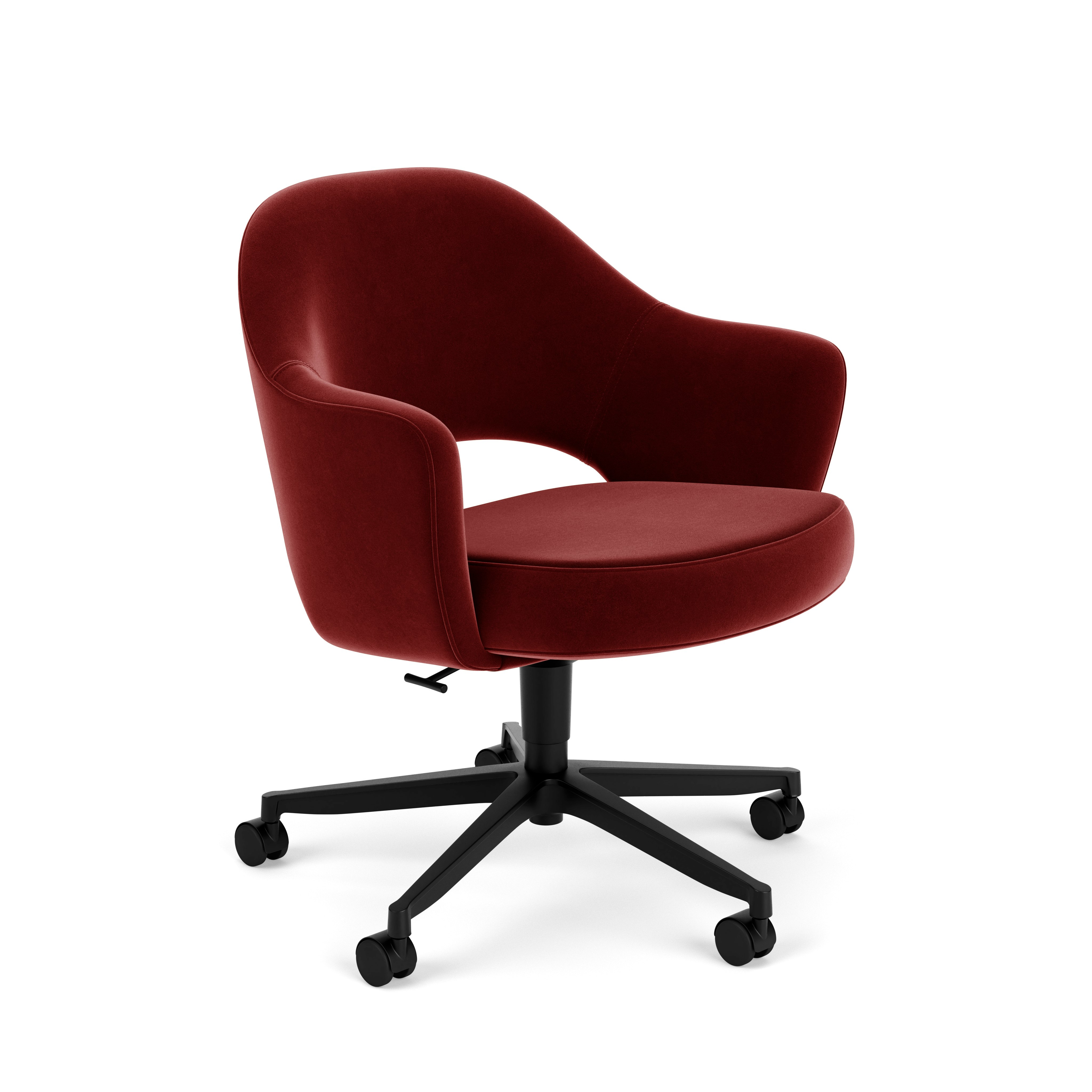 Saarinen Executive Office Armchair - 5 Star,  Knoll Velvet,  Flamenco,  Black Base,  SC