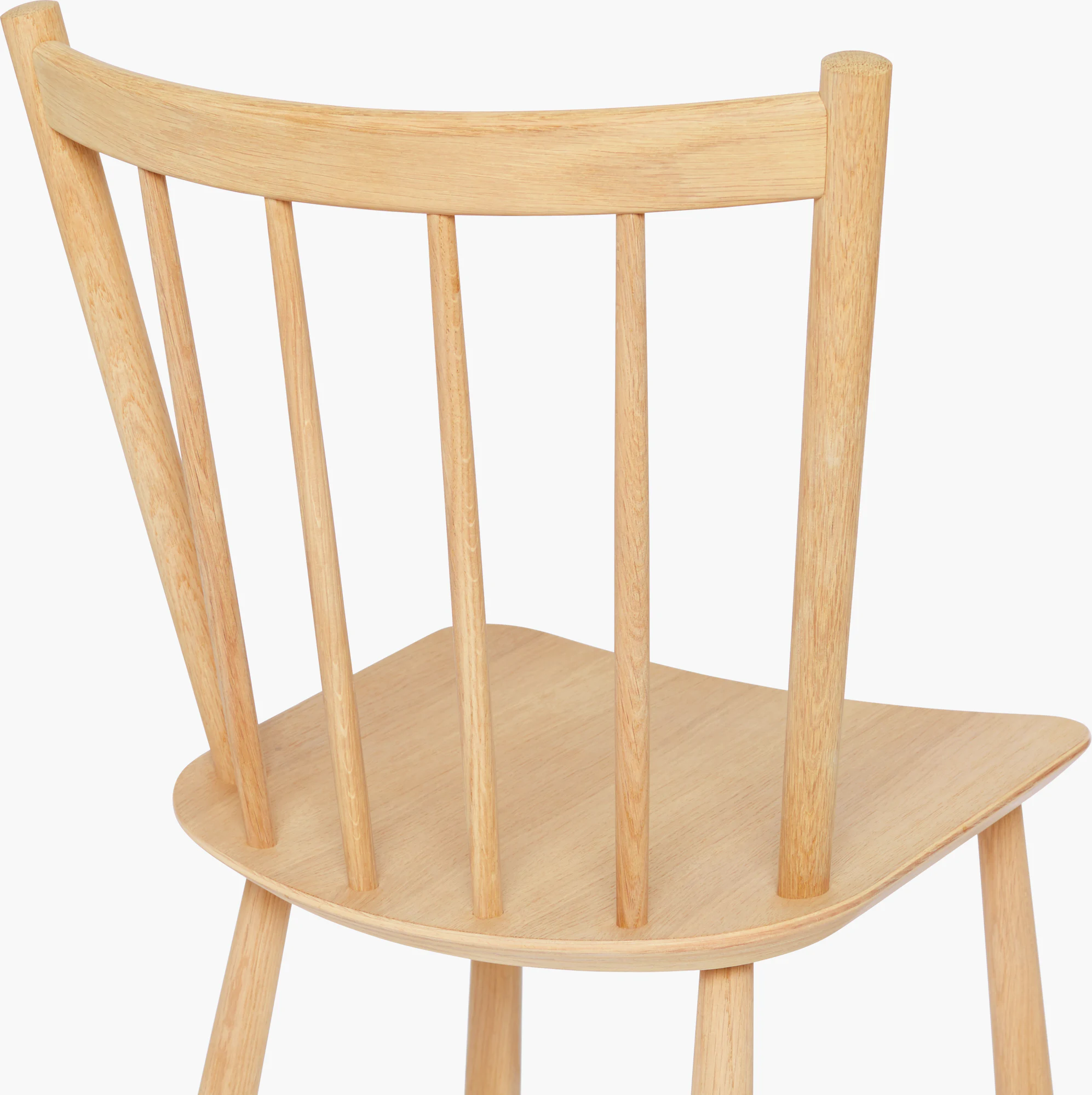 Oak J 41 side chair with curved seat and open wood frame