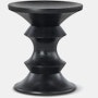 Eames Turned Stool in ebony ash shape A.