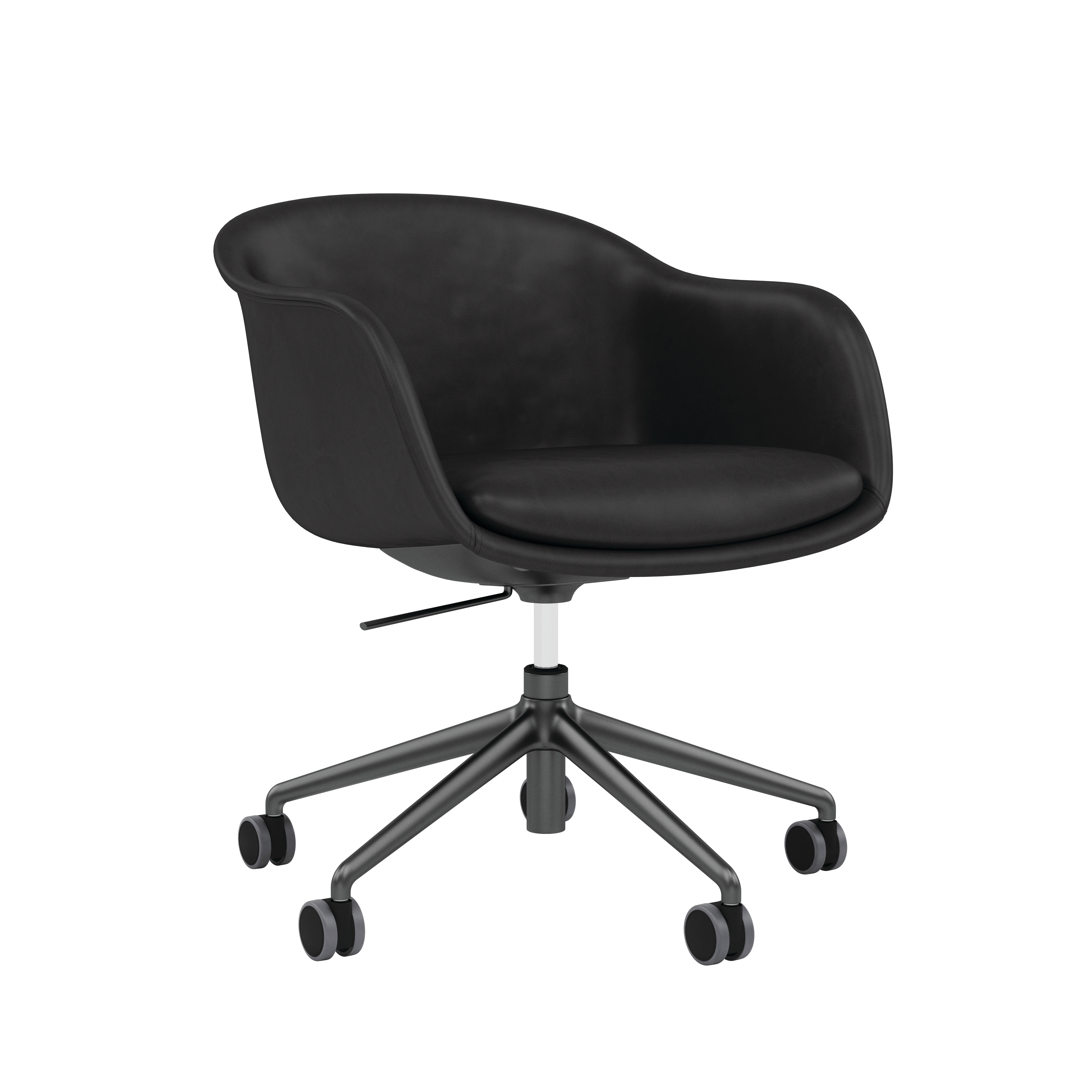 Fiber Conference Chair - Armchair,  Refine Leather,  Black,  Black Tube