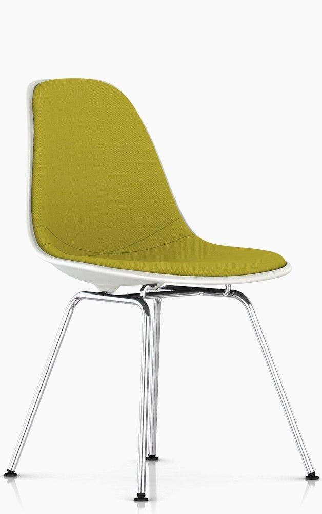 Eames Upholstered Molded Plastic Side, Herman Miller Eames Molded Plastic Dining Chair