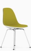 Eames Upholstered Molded Plastic Side Chair - 4-Leg Base